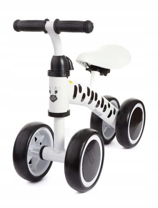 Biały rowerek jeździk pchacz dla dzieci Zebra. Pierwszy rowerek od 1 roku