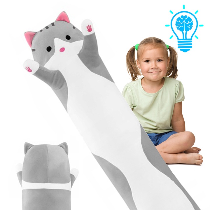 PODUSZKA 130 CMPLUSZOWY KOTEK PLUSZOWA MASKOTKA KOT PLUSZAK