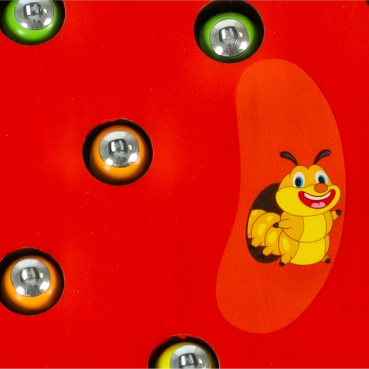 Złap Robaczka Gra Zręcznościowa Magnetyczna Drewniane Jabłko Montessori