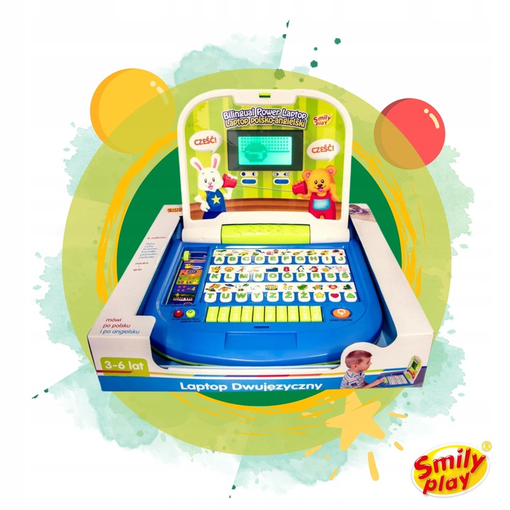 Komputerek dziecięcy laptop dla dzieci interaktywny edukacyjny komputer