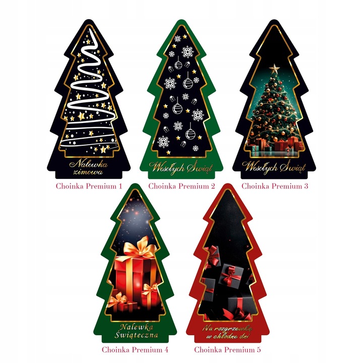 5x Butelki CHOINKA 500ml ZDOBIONA ŚWIĄTECZNA butelki na święta prezent
