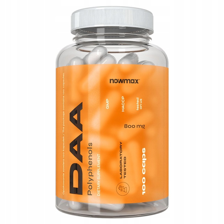 nowmax DAA Kwas D-asparaginowy 100 kaps TESTOSTERON + nowmax Pill Box