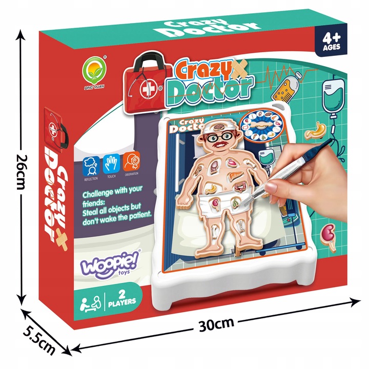SZALONY LEKARZ GRA ZRĘCZNOŚCIOWA PLANSZOWA OPERACJA MAŁY DOKTOR WOOPIE