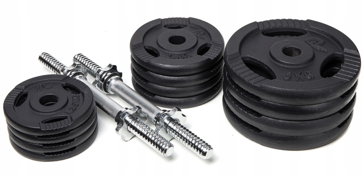 HANTLE Żeliwne 40kg 2szt x20kg gryfi zestaw