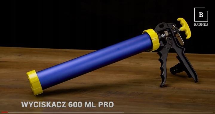 Pistolet wyciskacz do silikonu mas kiełbas 600 ml Mocny Wytrzymały Bauhus