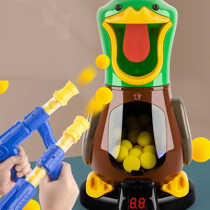 GRA GŁODNA KACZKA XXL STRZELANIE DO CELU DLA DZIECI 2 PISTELETY 24 KULKI