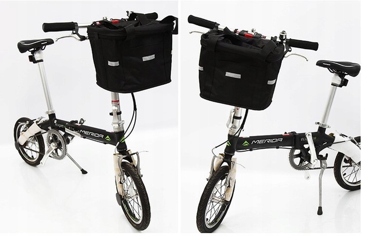 KOSZYK NA KIEROWNICĘ DO ROWERU ROWEROWY PIKNIK TORBA CZARNA 10L + UCHWYT