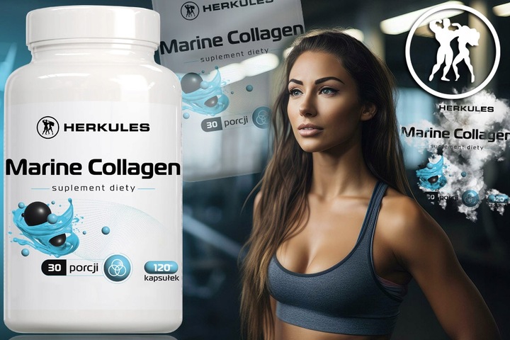 HERKULES Marine Collagen 120caps KOLAGEN RYBI KWAS HIALURONOWY WITAMINA C