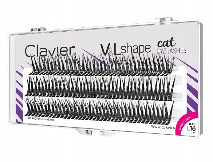 Kępki rzęs Clavier V&L Shape cat eyelashes skręt L - 16mm