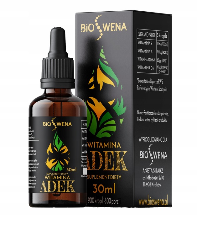 Witamina ADEK FORTE 30ml A D3 E K2-MK7 w kroplach