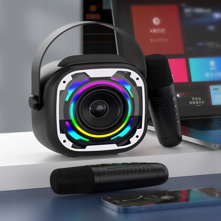 BEZPRZEWODOWY ZESTAW DO KARAOKE GŁOŚNIK BLUETOOTH + 2 MIKROFONY DLA DZIECI