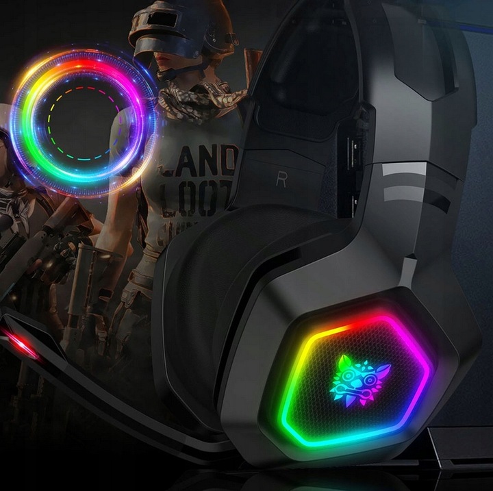 ONIKUMA K10 SŁUCHAWKI GAMINGOWE NAUSZNE PRZEWODOWE Z MIKROFONEM LED RGB