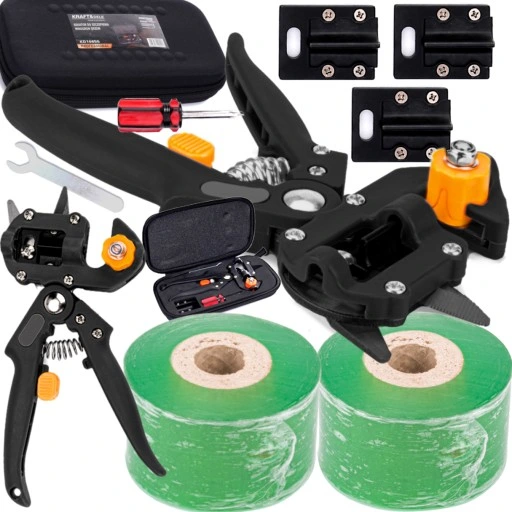 SEKATOR DO SZCZEPIENIA DRZEW I KRZEWÓW ETUI 3 MATRYCE x2 TAŚMA DO SZCZEPIEŃ