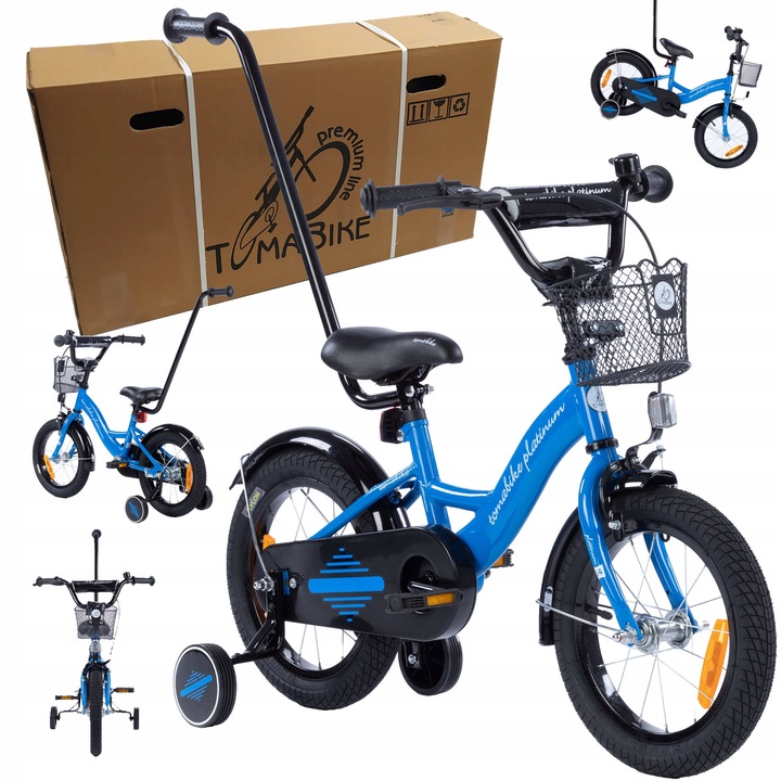 rower rowerek dla dziewczynki TOMABIKE 14 cali M koszyk torpedo prowadnik