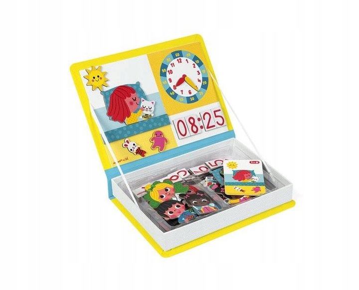 Układanka magnetyczna Magnetibook Uczę się zegarka, dla dzieci, 3+, Janod