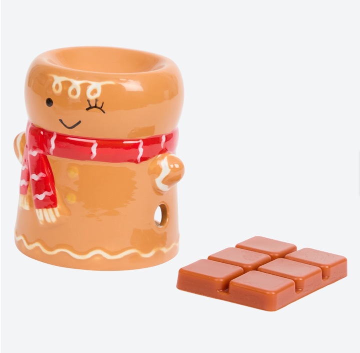 Ceramiczny kominek + wosk zapachowy piernik Mikołaj kominek tealight GRATIS