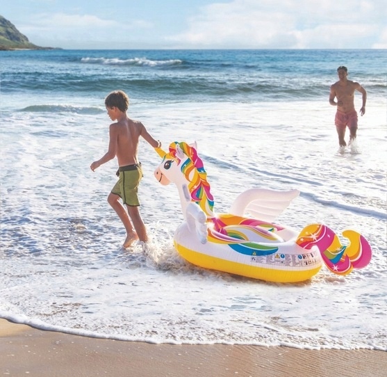 Duży Dmuchany Materac Jednorożec 198x140 cm INTEX do Basenu Jezioro Plaża