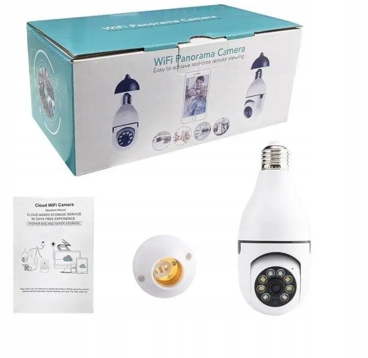 KAMERA ŻARÓWKA OBROTOWA IP WIFI W ŻARÓWCE 360