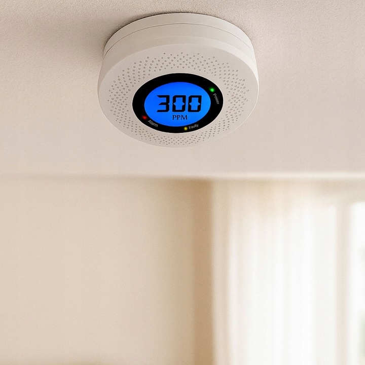 CZUJNIK CZADU DETEKTOR TLENKU WĘGLA CO BEZPRZEWODOWY EKRAN LCD PRO+