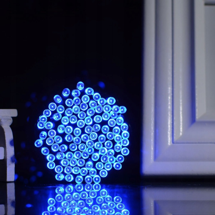 LAMPKI CHOINKOWE 500 LED NIEBIESKIE FLASH ZEWNĘTRZNE WEWNĘTRZNE GRUBY KABEL