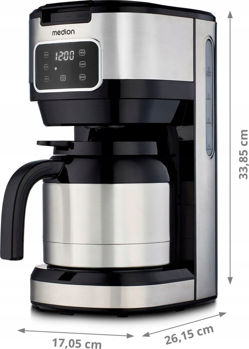 Ekspres przelewowy MEDION 1.25L 900W,Reg.aromatu,do 10 filiżanek,TERMOS
