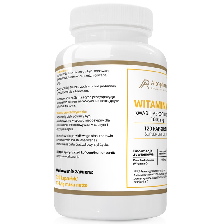 WITAMINA C 1000mg KWAS L-ASKORBINOWY WEGE 120 kaps