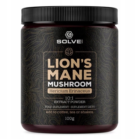LION'S MANE Soplówka Jeżowata 10:1 100g SOLVE LABS Pamięć i Koncentracja