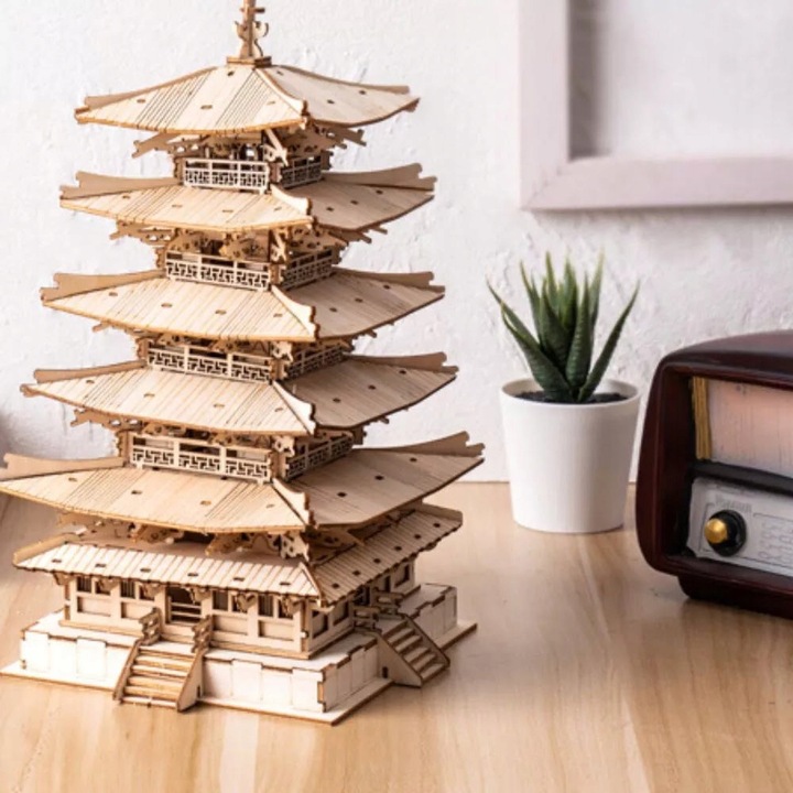 DREWNIANE PUZZLE 3D MODEL DO SKLEJANIA AZJATYCKA PAGODA