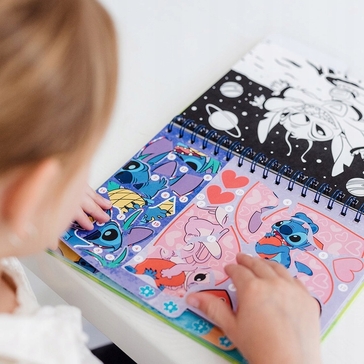 WKLEJANIE PO NUMERACH LILO STITCH WKLEJANKA KOLOROWANKA DLA DZIECI STICH