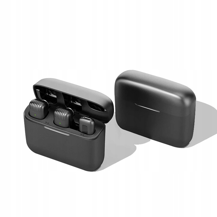 2x mikrofon krawatowy bezprzewodowy USB-C + etui youtube, tik tok