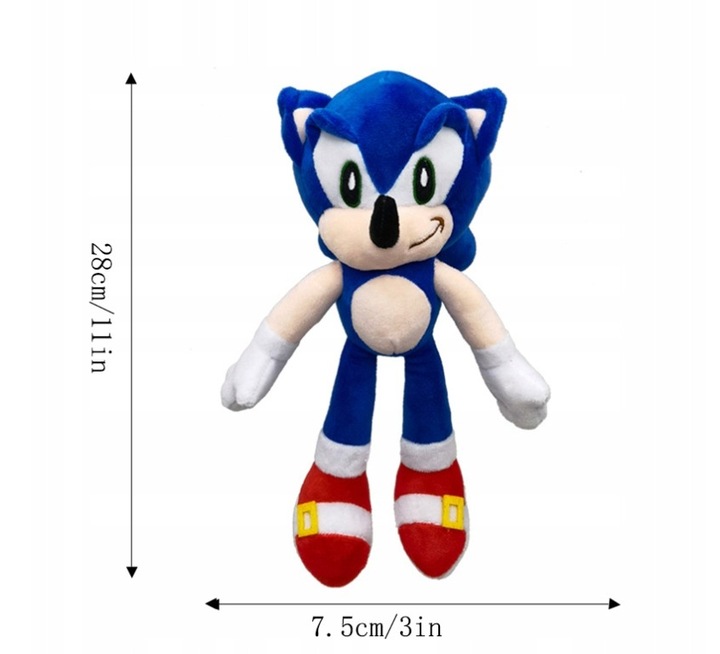 MASKOTKA SONIC 30CM PLUSZAK DLA DZIECI PRZYTULANKA ZABAWSKA PREZENT