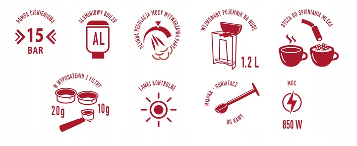 Ekspres do kawy ciśnieniowy kolbowy MPM MKW-13M