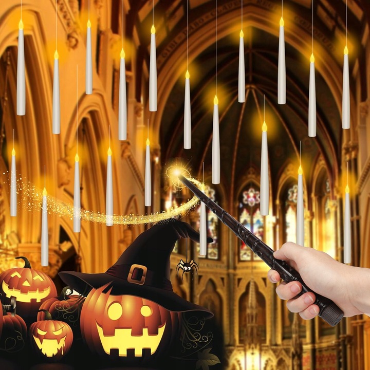 pływających świec bezpłomieniowe latające świece z Magiczna różdżka 12szt