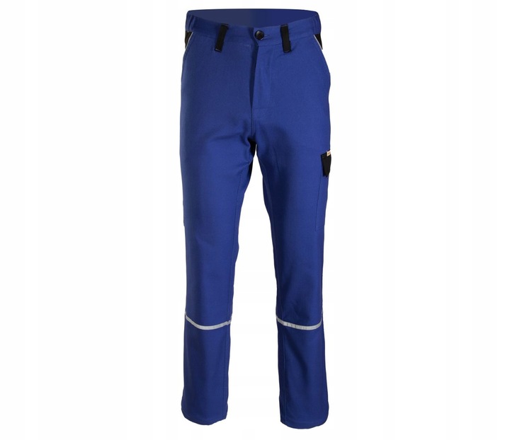 Spodnie robocze ochronne Bawełna 100% do pracy z odblaskami niebieskie r 54