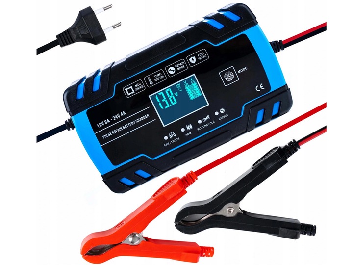 Prostownik Automatyczny Samochodowy Z Funkjcą Naprawy Akumulatora 12 24V