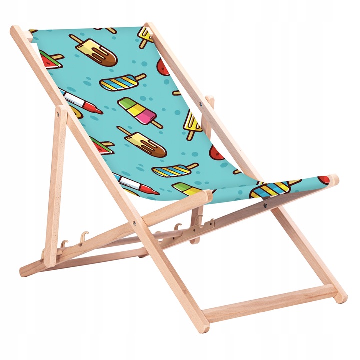 Leżak drewniany z nadrukiem Lody KN18
