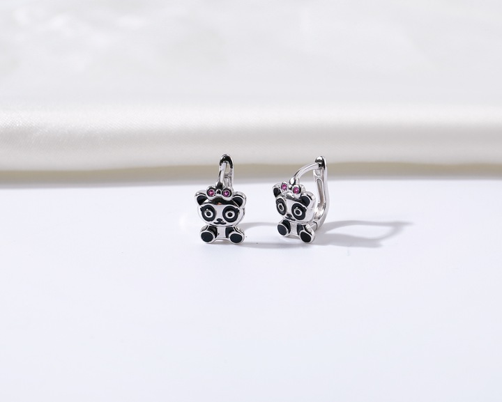 Srebrne kolczyki dla dziewczynki dzieci pandy srebro próba 925
