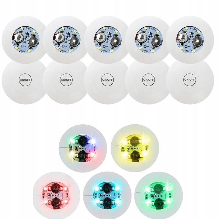 Podstawka Naklejka LED pod Butelkę Szklankę Kubek Zestaw 10 szt.