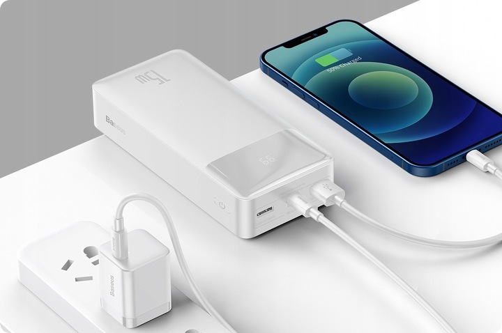 POTĘŻNY POWER BANK BASEUS 30000mah POWERBANK 15W PD 3x USB USB-C TYP-C 3A