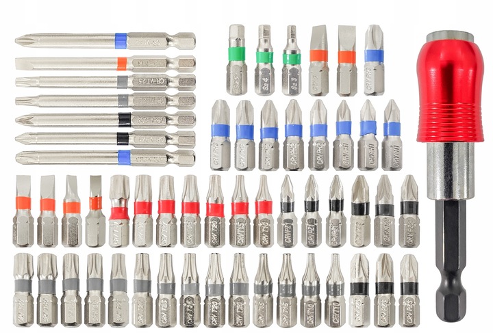 ZESTAW BITÓW KOŃCÓWEK BITY KOŃCÓWKI KLUCZE IMBUS TORX DO WKRĘTARKI + UCHWYT