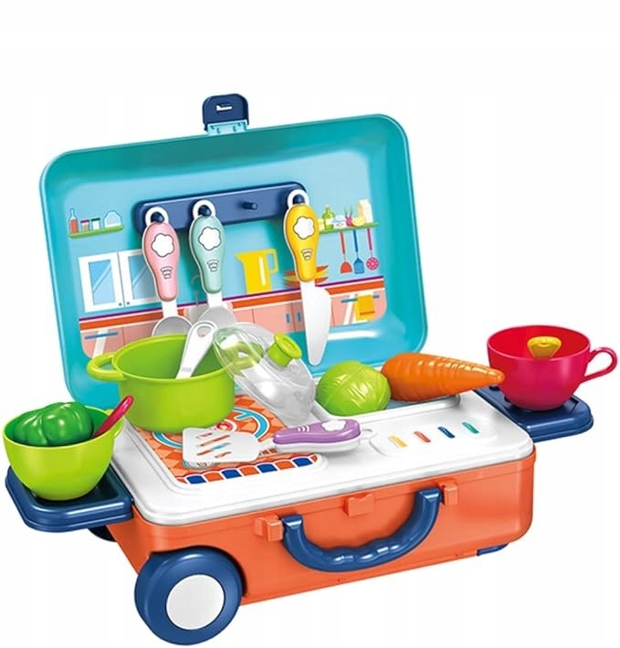 ZESTAW KUCHNIA W WALIZCE Kuchenka do gotowania ZABAWKA DLA DZIECI WALIZKA