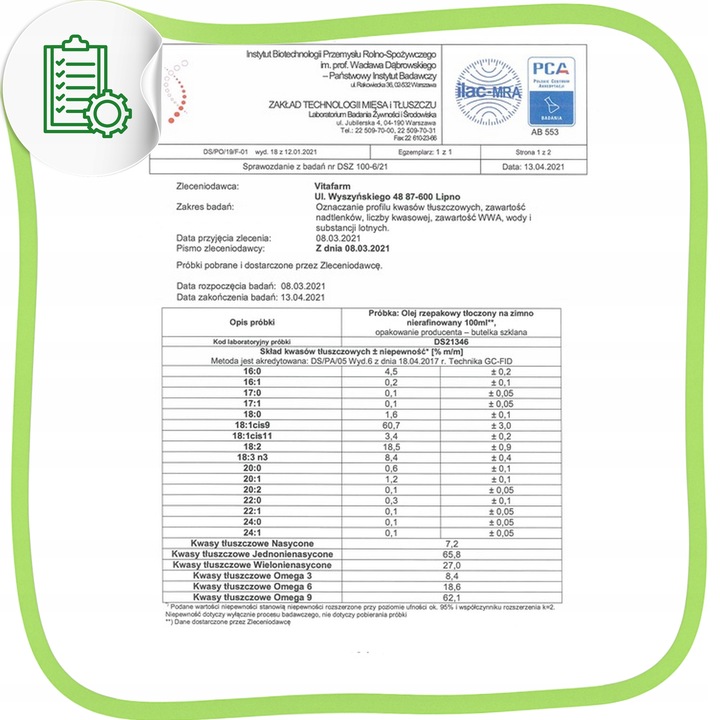 Olej rzepakowy tłoczony na zimno naturalny zdrowy VitaFarm smaczny 5L