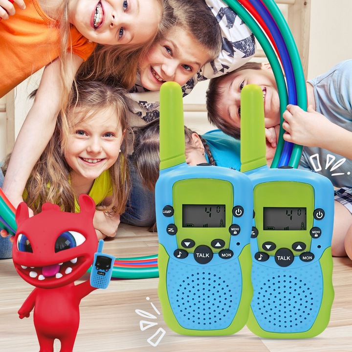 Walkie talkie dla dzieci duży zasięg zestaw 2szt krótkofalówka Łoki Toki
