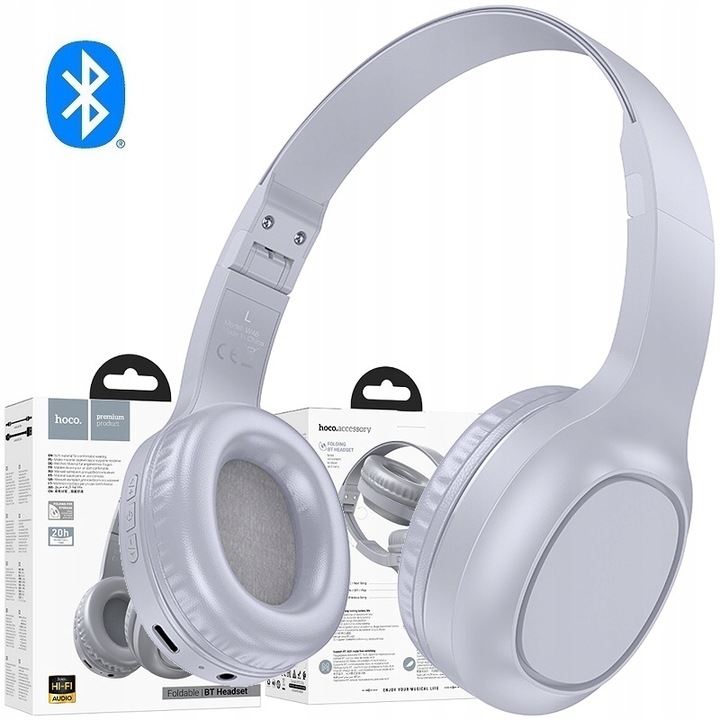 Słuchawki bezprzewodowe nauszne Bluetooth 5.3 20h 180h Typ Typu C USB-C