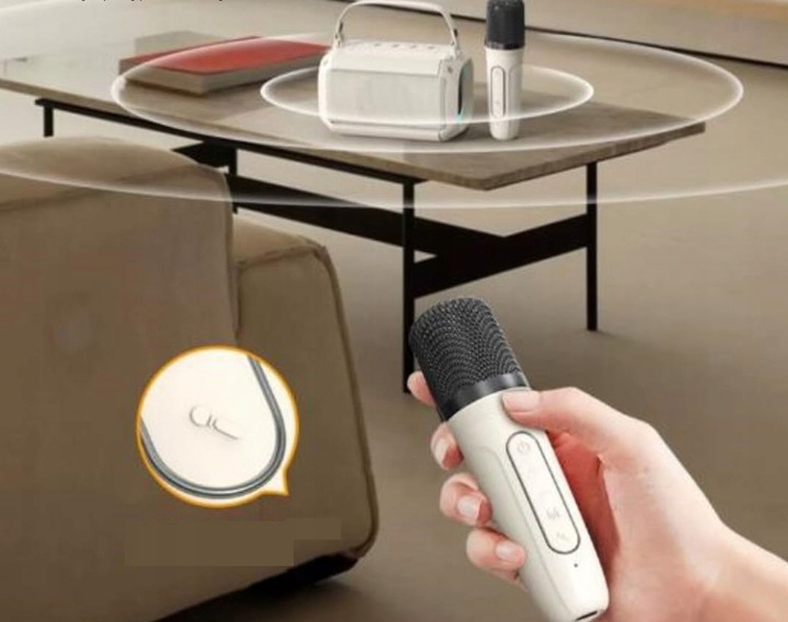 MINI BEZPRZEWODOWY GŁOŚNIK BLUETOOTH + KARAOKE 2 MIKROFONY LED DLA DZIECKA