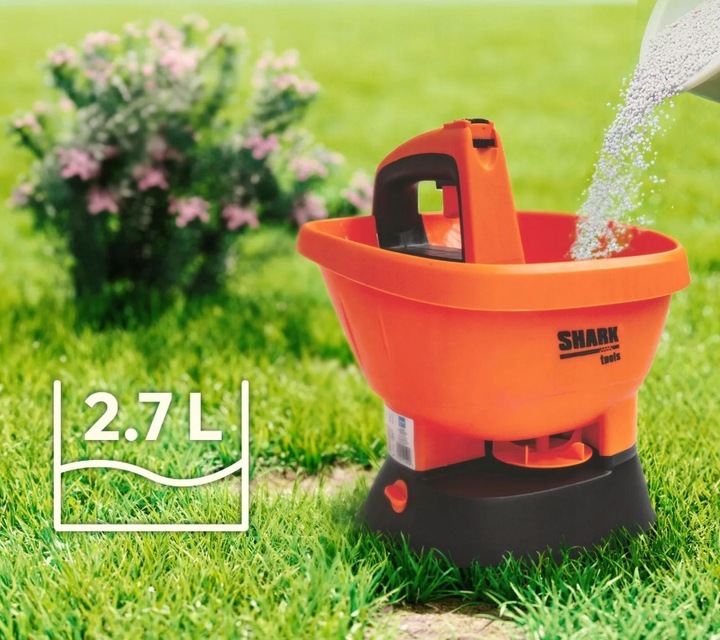 SIEWNIK akumulatorowy na baterie DO NAWOZU SOLI TRAWY 2,7L automatyczny