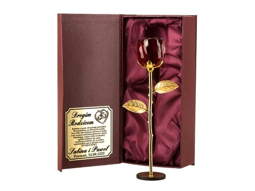 RÓŻA PREZENT 1-99 LAT URODZINY ROCZNICA ŚLUBU ETUI