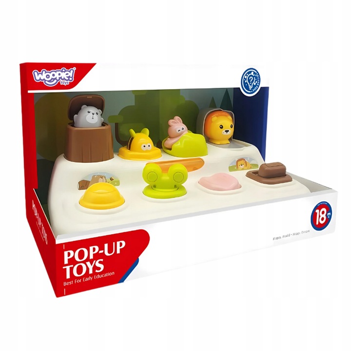 WOOPIE WYSKAKUJĄCE ZWIERZĄTKA ZABAWKA EDUKACYJNA pop-up SOLIDNA trwała HIT!