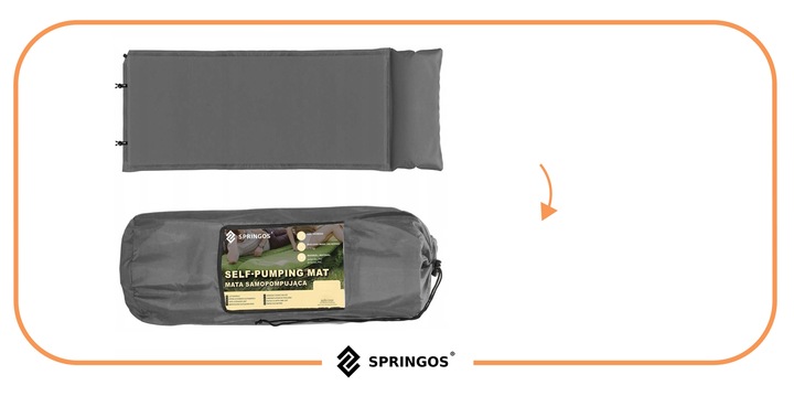 MATA SAMOPOMPUJĄCA KARIMATA 186x53cm Z PODUSZKĄ GRUBA Z POKROWCEM MATERAC