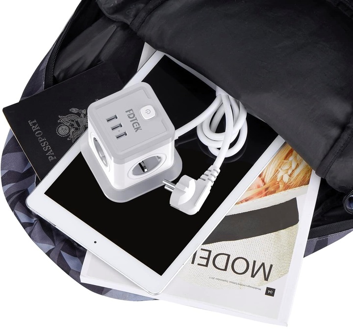 LISTWA ANTYPRZEPIĘCIOWA KOSTKA OCHRONNA 7w1 !! 4 GNIAZDKA + 3 USB JAKOŚĆ !!